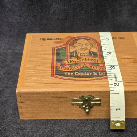 Dr. Seltzer's Hangover Helper The Original Practicing Doctor Wooden Trinket Box - Picture 9 of 11